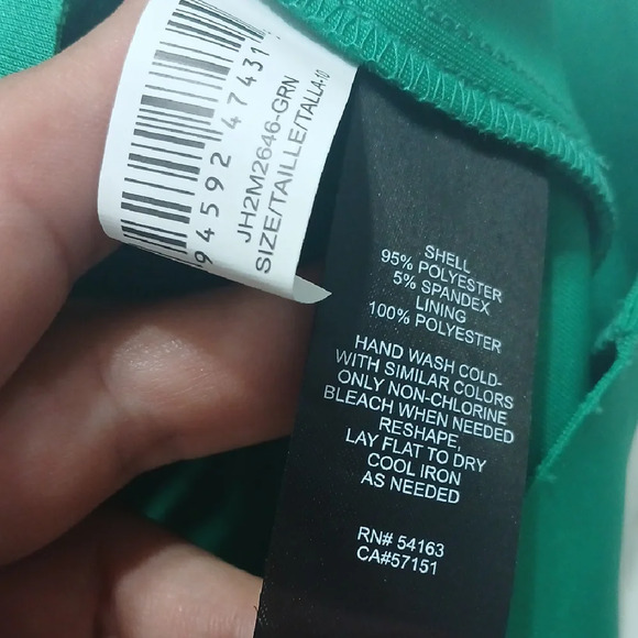 Jessica Howard Green Asymmetrical Ruffled Cocktail Dress - Picture 8 of 9